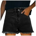 thumbnail image 2 of HOWPAY Baggy Jean Shorts Womens Wide Leg High Waisted Distressed Denim Pants With Pockets Stretchy Loose Fit Summer Casual Comfy Y2K Shorts Black M, 2 of 9