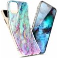 thumbnail image 2 of For iPhone Pro Max Case, with Tempered Glass Screen Protector, Ultra Slim Thin Glossy Stylish, Gold Glitter Marble Design Phone Cover - Nova, 2 of 5