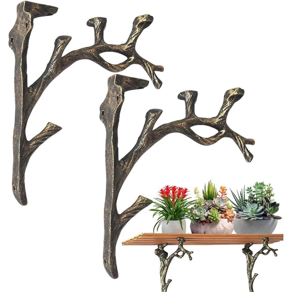 Branch Wall Shelf Brackets Vintage Metal Mount