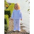 thumbnail image 4 of RUINIXCW Baby Girl 2Pcs Fall Outfits Long Sleeve Stripes Print Ruffle Shirt + Pants Set Toddler Clothes, 4 of 9