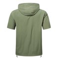 thumbnail image 4 of Youthup Men's Solid Color Hooded Pullover & Shorts Set - Lightweight Relaxed Fit Loungewear for Summer Casual Wear, 4 of 13