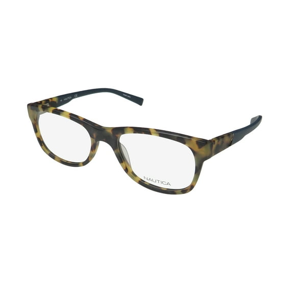 NEW NAUTICA 8114 MENS RECTANGULAR FULL-RIM MATTE TOKIYO TORTOISE FRAME DEMO LENSES 54-19-140 FLEXIBLE HINGES EYEGLASSES/EYEGLASS FRAME
