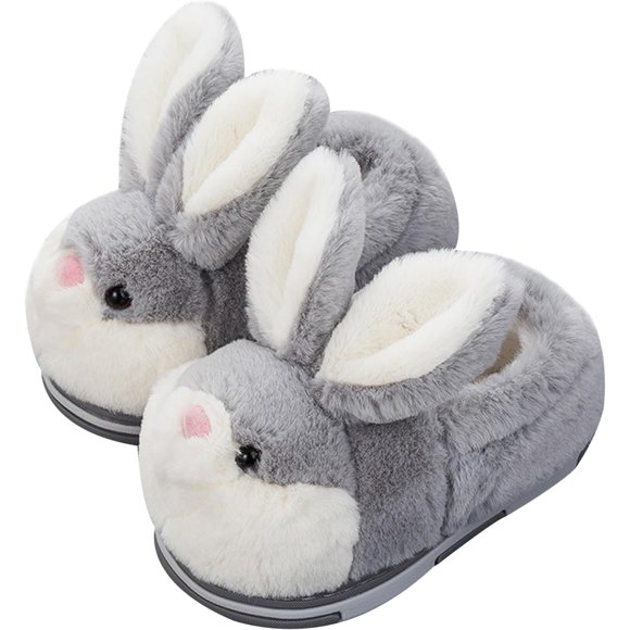 SURJDE Bunny Slippers Fluffy Slippers Women Soft Thick Rabbit Funny Slippers Anti-Slip Warm Plush Animal Slippers Cute Cozy Novelty Slippers for Ladies