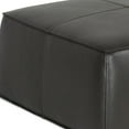 thumbnail image 6 of Modern Square Dark Grey Leather Ottoman, 6 of 7