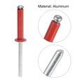 thumbnail image 4 of Unique Bargains 5mm x 25mm Aluminum Open End Flat Round Head Blind Rivets, Red 25 Pack, 4 of 5