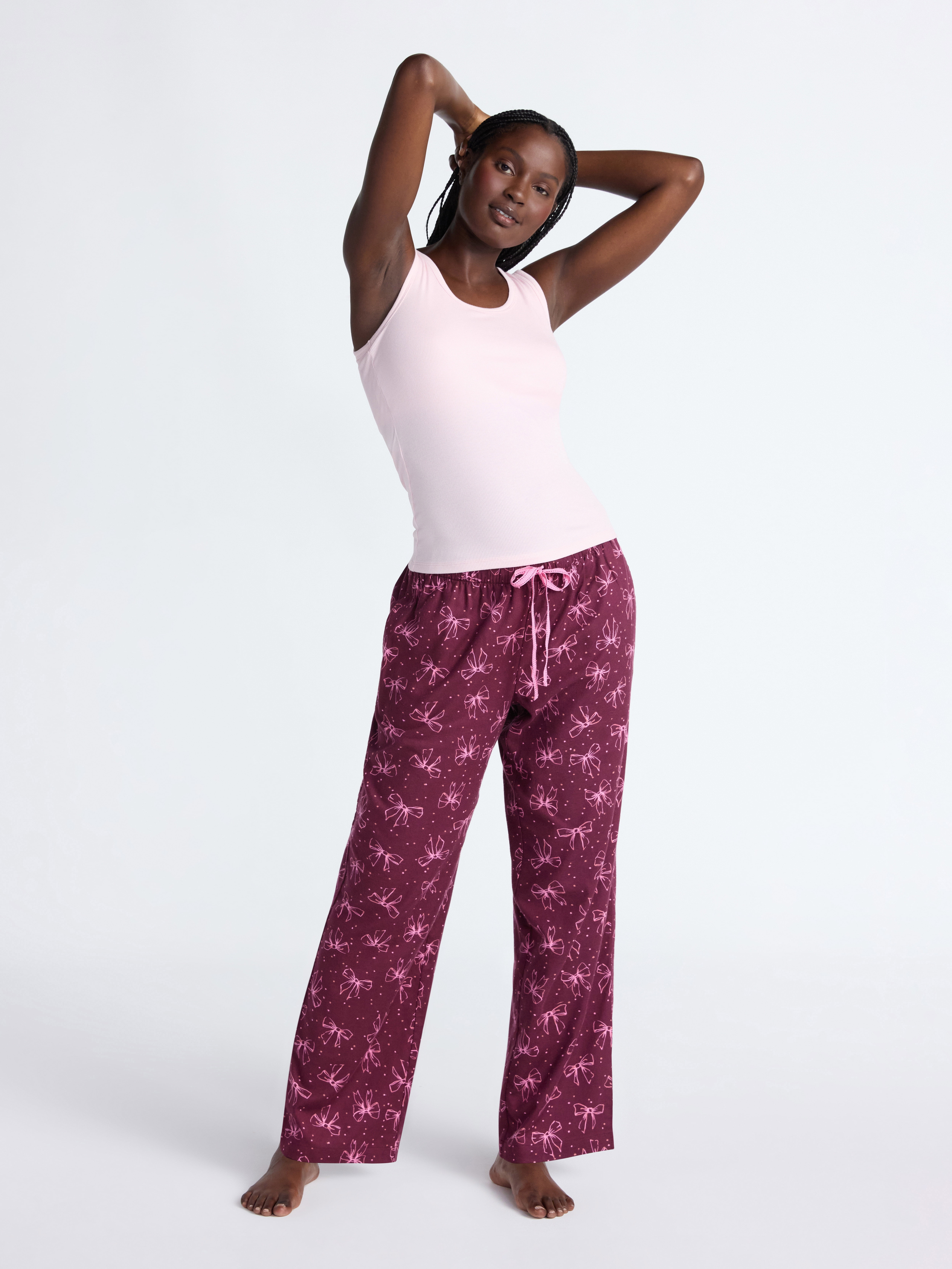 Joyspun Women's Flannel Sleep Pants, 30'' Inseam, Sizes XS-3X