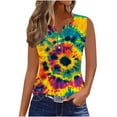 thumbnail image 2 of Nrmvnmi Plus Size Tank Tops for Women V Neck Sleeveless Tie Dye Shirt Casual Summer Solid Color Oversized Tanks Mothers Day Gifts, 2 of 5