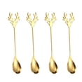 thumbnail image 1 of Miangastore 4Set Gold Plated Tea Spoons 304 Stainless Steel Serving Food Friends Gift Giving, 1 of 9