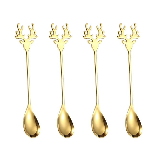 Cucharas decorativas de la fiesta de 4 piezas Espresso conmoviendo cucharas de té larga