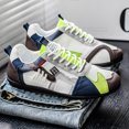 thumbnail image 6 of Men's Breathable Lightweight Running Shoes Thick Soft Sole Casual Lace Up Low Cut Round Toe Outdoor Sports Sneakers（Blue，Size 8.5), 6 of 8