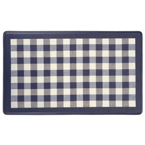 Country Farmhouse Buffalo Plaid Checkered Oversized Premium Anti Fatigue Memory Foam Kitchen Floor Mats - Assorted Colors