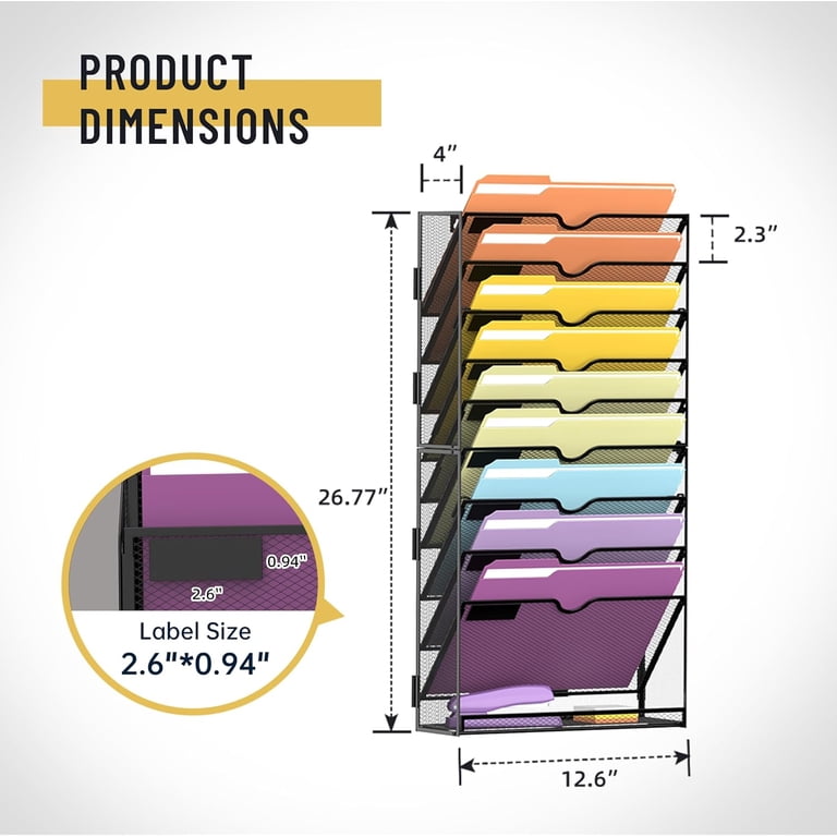 INTIGE 10-Tier Wall File Organizer photo 2