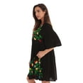 thumbnail image 2 of Riviera Sun Rayon Crepe Short Dress with Multicolored Embroidery (Black), 2 of 3