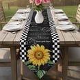 thumbnail image 6 of Sunflower Table Runner Linen Burlap Table Runner 90 Inches Long Yellow Floral Black White Plaid Watercolor Dresser Scarves for Kitchen Island Coffee Dining Party Wedding Banquet Holiday Decor 13"x90", 6 of 8
