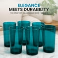 thumbnail image 6 of Acrylic Glasses Drinkware - 6 Piece Unbreakable Plastic Tumblers - BPA-Free, Reusable Plastic Drinking Glasses for Home & Outdoors - Lead-Free & Dishwasher Safe - Turquoise - (16oz), 6 of 8