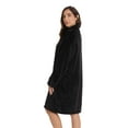 thumbnail image 2 of Just Love Plush Zipper Lounger Short Robe (Black, Medium), 2 of 3