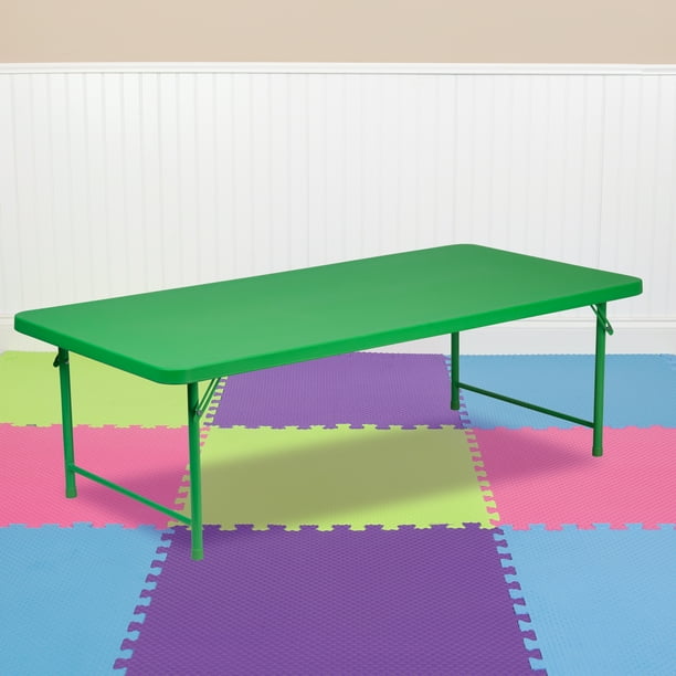 Flash Furniture 4.93-Foot Kid's Green Plastic Folding Table - Walmart.com - Walmart.com