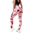 thumbnail image 2 of Mujeres Butt Leggings Gimnasio Tie Dye Push Up Hip Lift Cintura alta Deportes Pantalones de chándal Medias para trotar Correr Ciclismo Yoga Prendas para la parte inferior del cuerpo Rojo púrpura XS Guardurnaity AP019361-25, 2 of 6