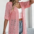 thumbnail image 4 of Fozruso Women's Hollowed Out Short Sleeved Knitted Cardigan Vacation Sun Cardigan, 4 of 6
