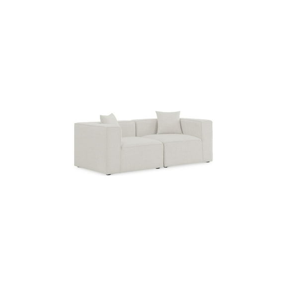 Meridian Furniture Cube Cream Durable Linen Modular Sofa