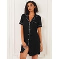 thumbnail image 2 of Ekouaer Nightgowns for Women Bamboo Viscose Sleep Shirts Button Down Night Shirt Short Sleeve Boyfriend Pajama Dress, 2 of 6