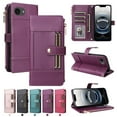 thumbnail image 2 of Designed for iPhone 16e Crossbody Wallet Phone Case, With Shoulder Strap&Wrist Strap,Flip Folio Kickstand,Card Slots,Zipper Pocket,PU Leather Magnetic Snap Shockproof Phone Case,Purple, 2 of 13