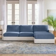 thumbnail image 2 of SureFit Cedar Stretch Textured Sectional Slipcover, Extra Long Couch Cushion, Single 80" x 48", Indigo, 2 of 6