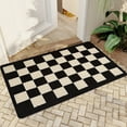 thumbnail image 3 of JML Non-Slip MicrofiberFabric & Rubber Doormat - Soft Entryway Rug for Home/Office (16"x24") - Easy Clean Door Mat for Indoor/Outdoor Use, Black And White Checkerboard, 3 of 6