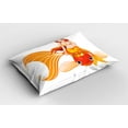 thumbnail image 2 of Ambesonne Mermaid Pillow Sham 2 Pack, Cartoon on Goldfish, 36"x20", Orange Marigold White, 2 of 3