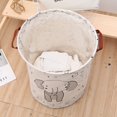 thumbnail image 3 of Cotton Linen Waterproof PE Coating Storage Basket Sundries Storage Box, 3 of 3