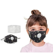 Pack of 2 Reusable Washable Kids Children Face Mask with 4pcs Carbon Filters Anti-Dust Facial Cover Reusable Windproof for Outdoor Cycling Camping Running School