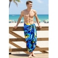 thumbnail image 4 of HAPPY BAY Men's Swim Trunk Bathing Suit Sarong Pareo Beach Wrap One Size Blue-F329 Summer Vacation Aloha, 4 of 6