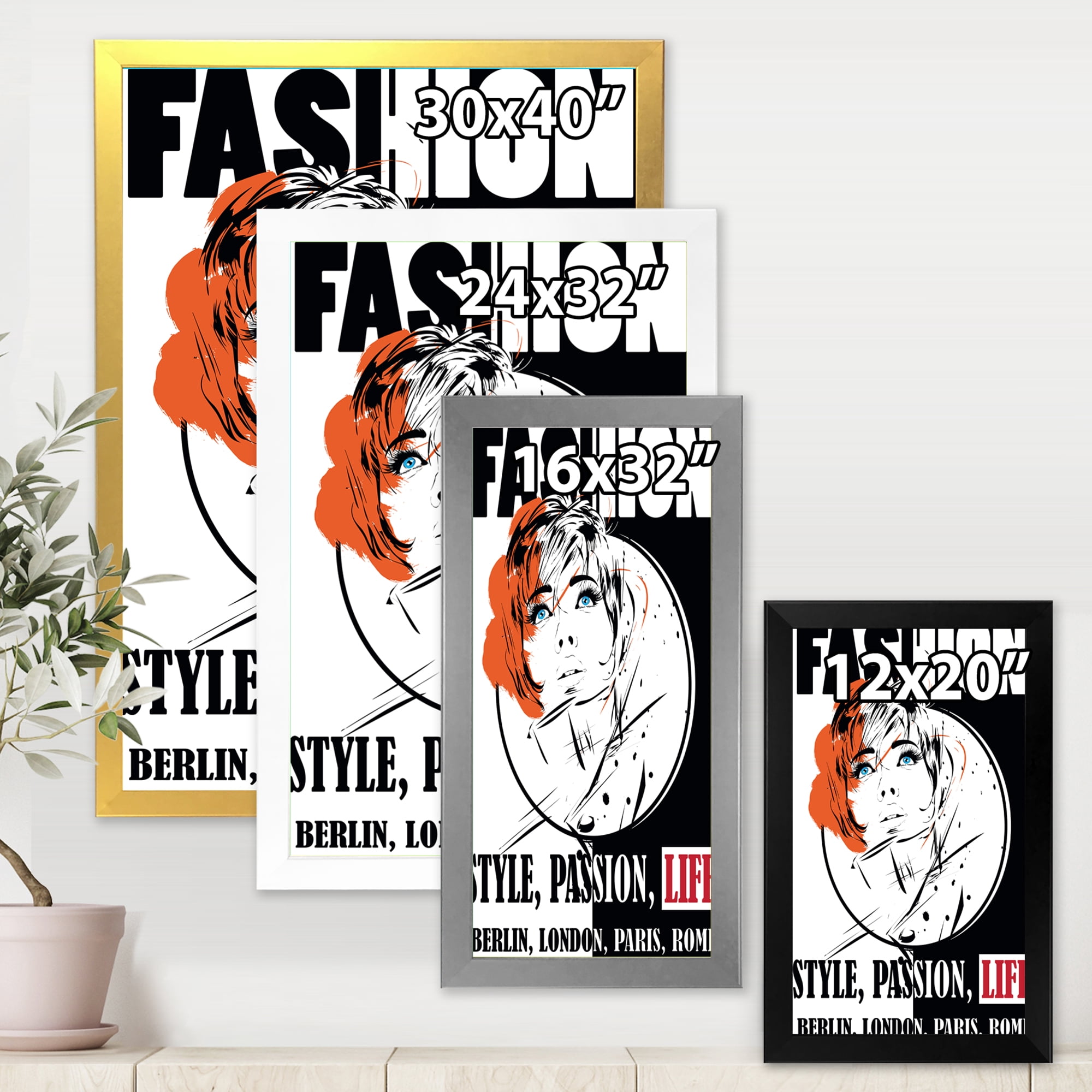Designart 'Style Passion Life Fashion Woman IV' Vintage Framed Art Print