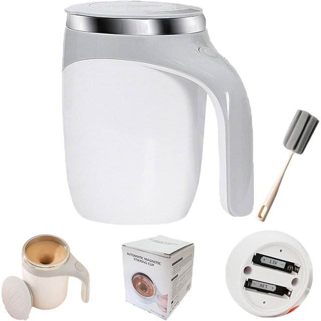Magnetic Automatic Self Stirring Coffee Mug, 2025new Automatic Magnetic Stirring Coffee Mug, Automatic Coffee Stirring Mug, Reusable Automatic Coffee Stirring Mug (Battery model white)