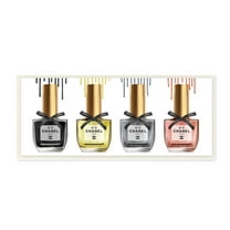 Stupell Industries Makeup Collection Nail Polish Yellow Pink Gray Fashion Design Wall Plaque by Ziwei Li