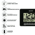 thumbnail image 4 of SHARP Digital Atomic Clock, Atomic Accuracy, Date, Temperature, Black Case, LCD Display, 4 of 9