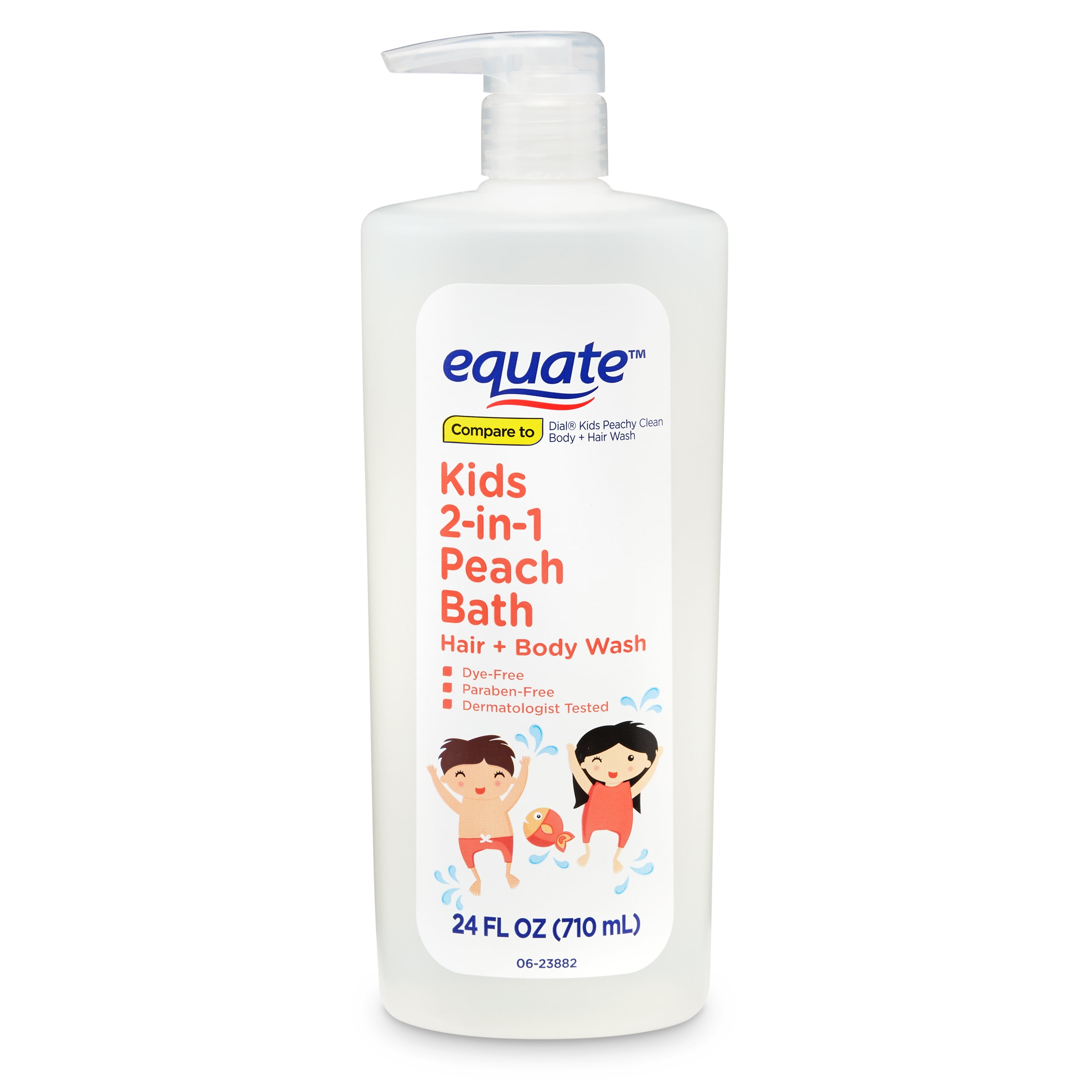 Equate Kids 2In1 Peach Hair & Body Wash, 24 fl. Oz.