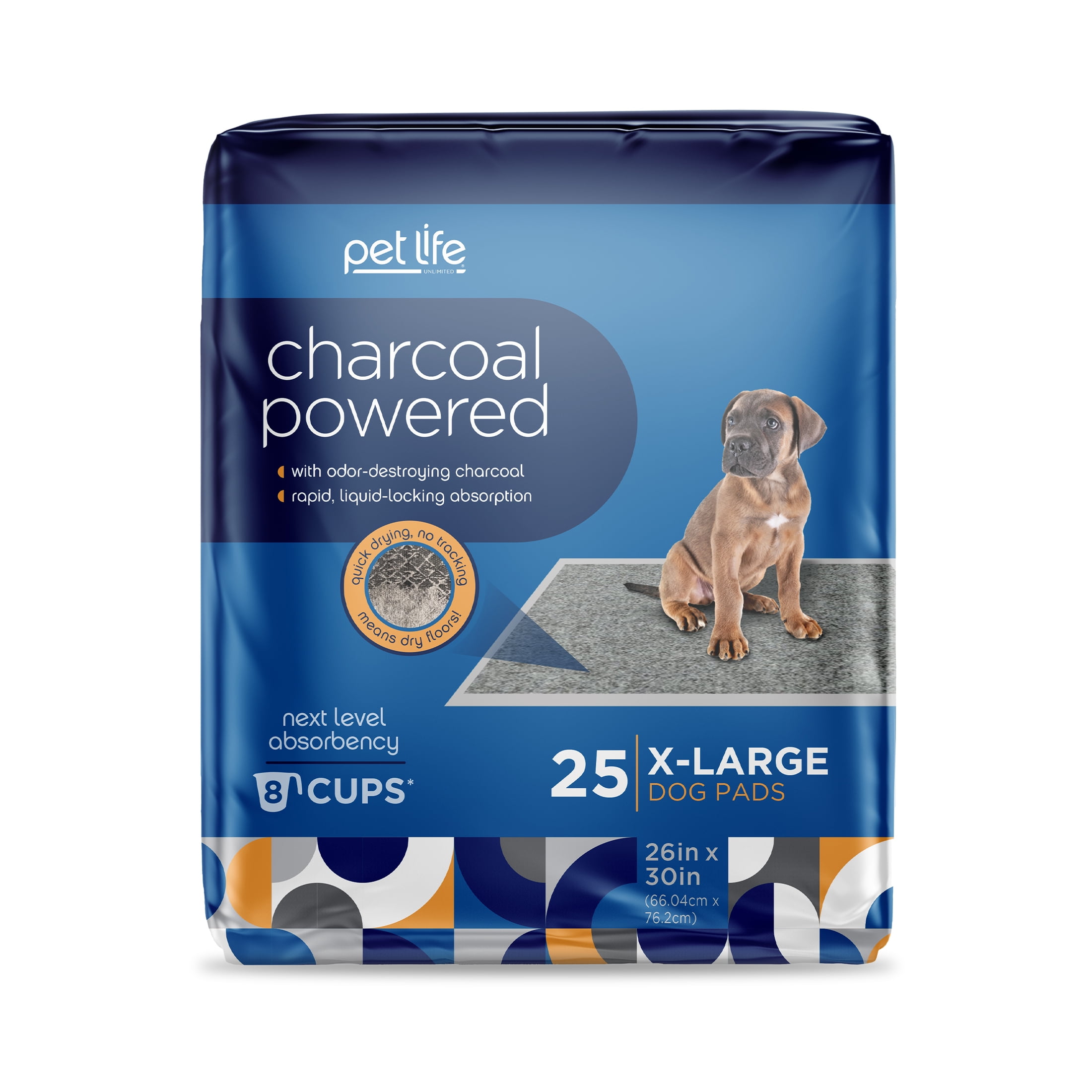 (3 pack) Pet Life Unlimited Dog Pads, Charcoal, XL, 25ct