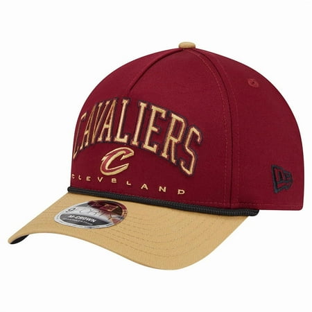 Men s New Era Wine Cleveland Cavaliers Bold Arch COOLERA 9FORTY A-Frame M-Crown Adjustable Hat