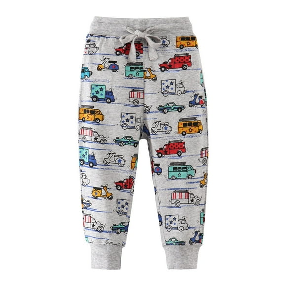 Ediodpoh Toddler Girls Boys Kids Sport Cartoon Prints Casual Fashion Pants Pants for Boys Grey_027 3-4 Years