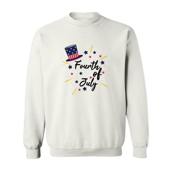 Fourth Of July Hat Sweatshirt Men -SPIdeals Designs, Male Small