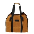 thumbnail image 3 of Bolsa para leña, lona encerada húmeda, doble uso, para exteriores, impermeable, color arcilla, 3 of 14