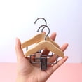thumbnail image 4 of opvise Mini Clothes Hanger Premium Wood Baby Clothes Hanger with Non-Slip Clips Practical Pet Clothes Hook for Home Black, 4 of 8