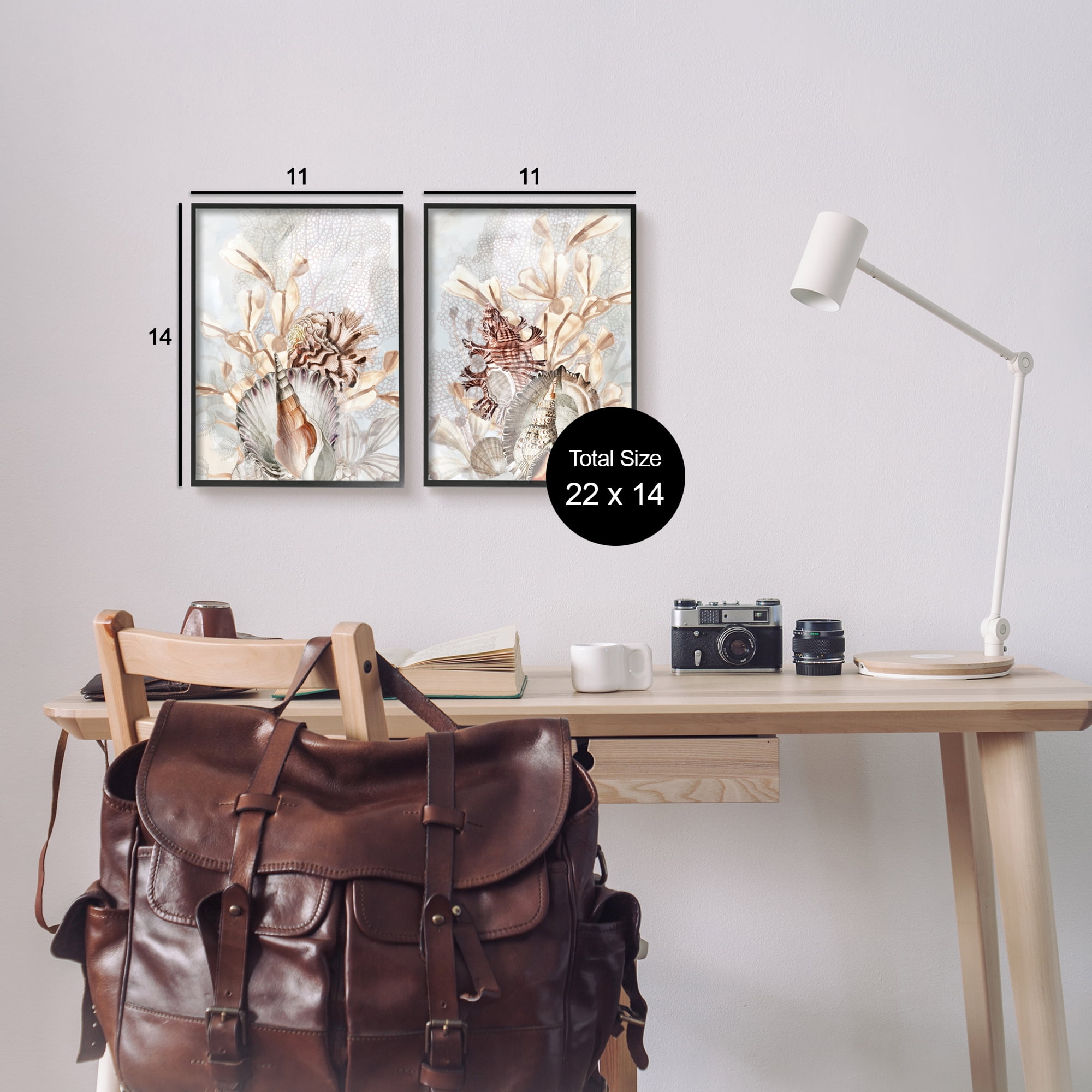 Stupell Industries Grey & Beige Sea Life Animals & Insects Painting Black Framed Art Print Wall Art, 11 x 14