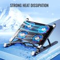 thumbnail image 3 of Tablet Support With Silent Fans Desktop Alloy Anti-Skid Holder Base Universal Space-Saving Stable Cooling Bracket Dormitory Four fan/silver, 3 of 9