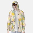 thumbnail image 2 of Daiia Lemon Leaves UPF 50+ Sun Protection Hoodie Jacket Lightweight Long Sleeve Sun Shirt for Women Men with Pocket Hiking Outdoor-Large, 2 of 7