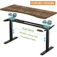thumbnail image 2 of Dual Motor Height Adjustable Standing Desk, 63 x 30'' Height Adjustable Computer Desk Sit Stand Desk Home Office Desks with Splice Board 265 lb Load Capacity Black Frame + Rustic Brown Top, 2 of 8