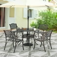 thumbnail image 2 of Nuu Garden 5-Piece Outdoor Bar Set, Outdoor Patio Dining Furniture Set, Round Dining Table with Umbrella Hole and Patio Dining Chairs, Bronze, 2 of 9