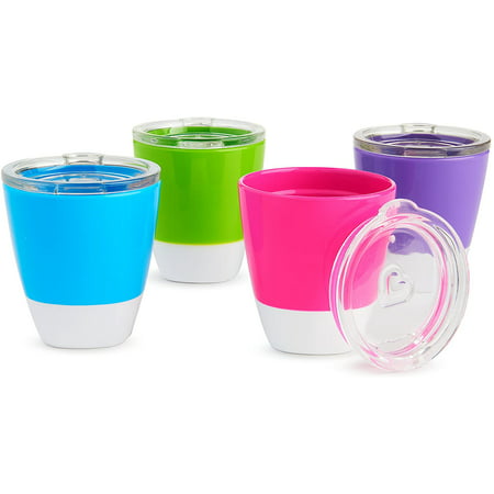 Munchkin Splash Toddler Cups with Training Lids, 7 Oz, 4 Pack Color: Assorted