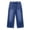 Dark Blue, variant on Womens Cropped Jeans Wide Leg Cuffed Hem Denim Trousers with Pockets Casual Daily Streetwear Jeans Dark Blue